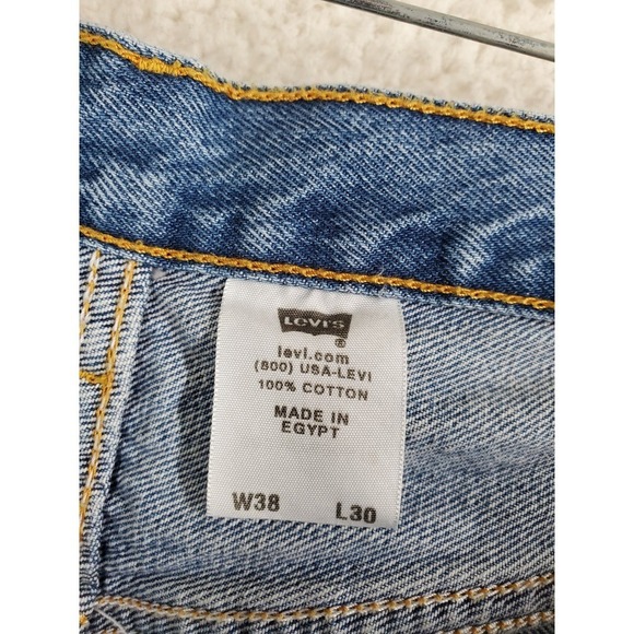 Vtg Y2K Levis 501 Blue Jeans Mens 38x30 Buttonfly Hi Rise Relaxed Med Wash - Picture 2 of 11